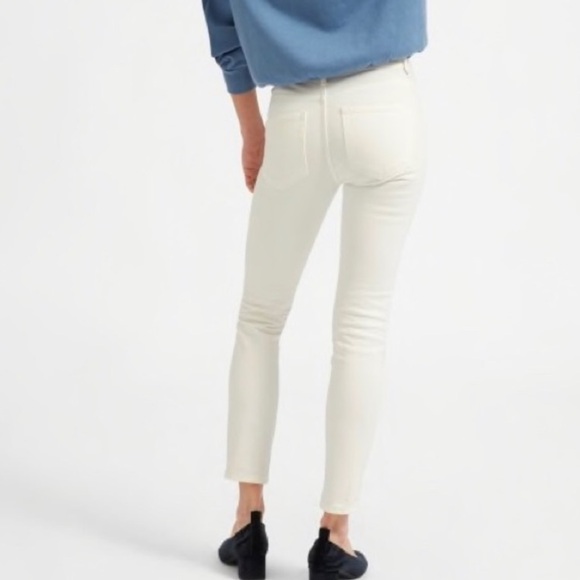 NWT Everlane White Mid Rise Skinny Jeans Blanc High Rise Waist Size 23 TALL $128 - Picture 3 of 12